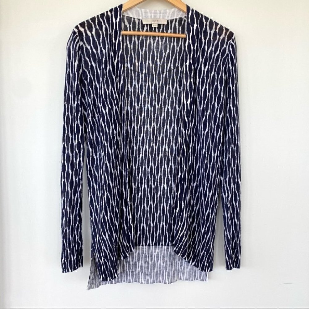 LOFT open  cardigan, ramie/viscose blend knit